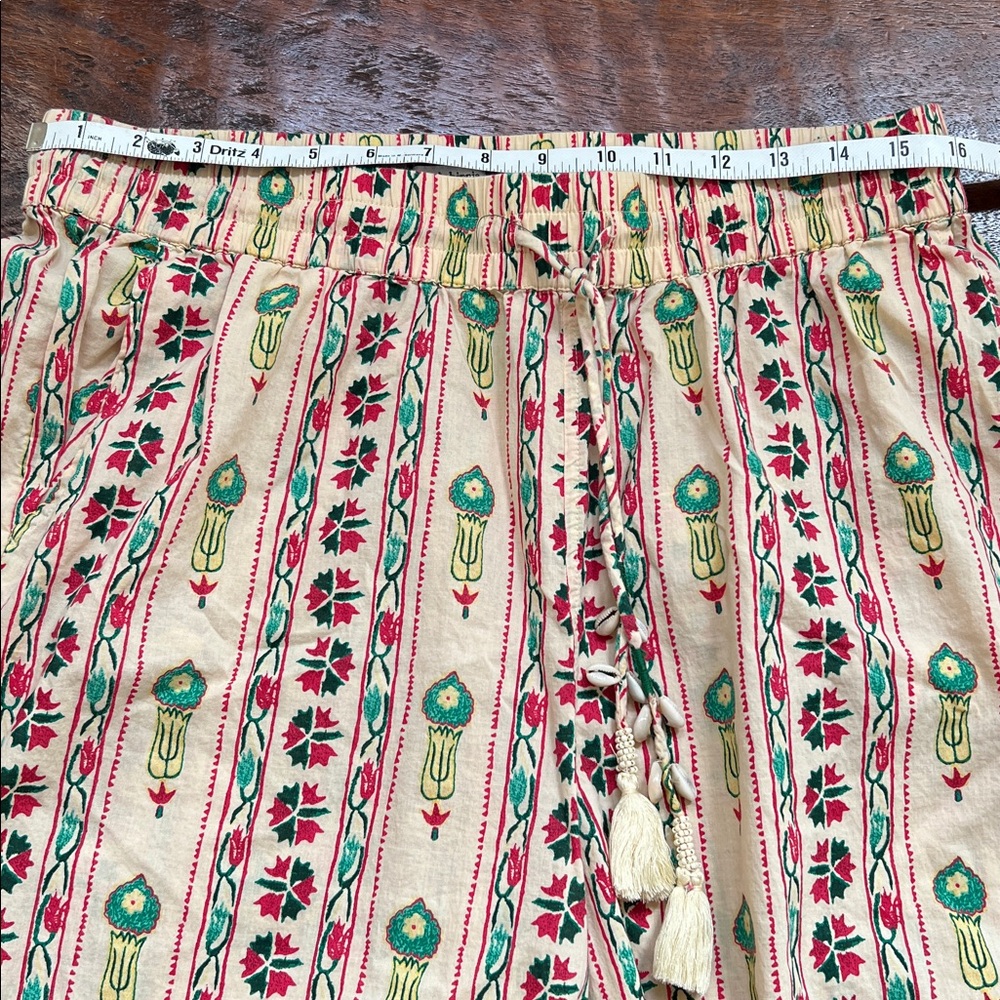 HAUTE HIPPIE India Bohemian Pull-On Straight Leg Cotton Pants Multi Printed L - Picture 12 of 16